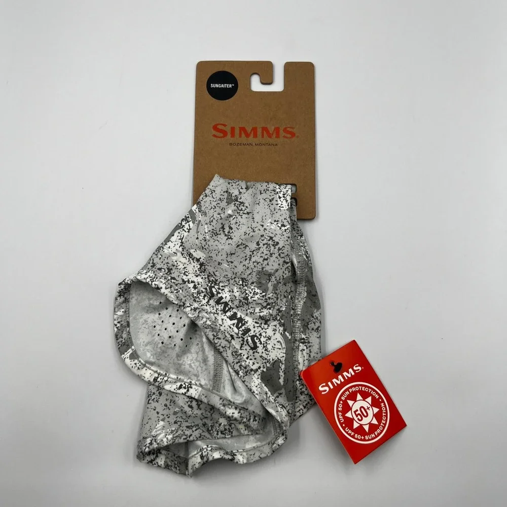 Simms Sungaiter Back Eddy White SolarFlex UPF 50+ Sun Neck Gaiter 10490-1244-00